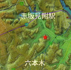 赤坂の地名の由来と地形図