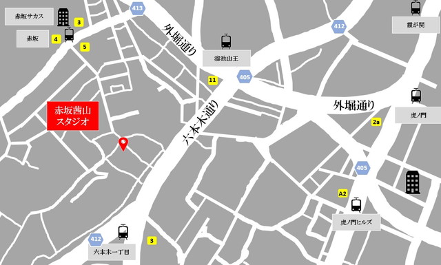 赤坂茜山スタジオ周辺地図